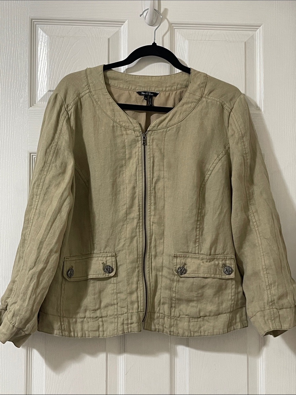 NIC+ZOE Neutral Beige Linen-Blend  Jacket